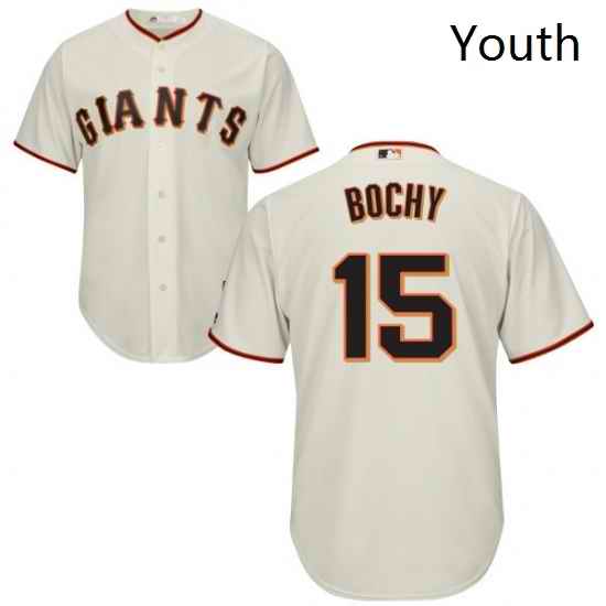Youth Majestic San Francisco Giants 15 Bruce Bochy Authentic Cream Home Cool Base MLB Jersey